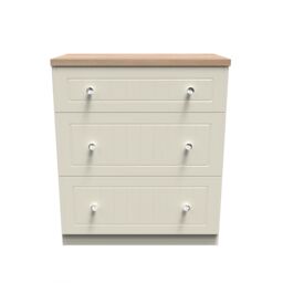 Ready Assembled 2 U Cambridge 3 Drawer Deep Chest (Ready Assembled) in Cream - thumbnail 1