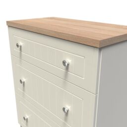 Ready Assembled 2 U Cambridge 3 Drawer Deep Chest (Ready Assembled) in Cream - thumbnail 4