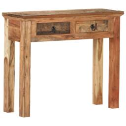 Berkfield Home Console Table 90.5x30x75cm Solid Acacia Wood & Reclaimed Wood in Brown - Size: 90.5x30x75 cm - thumbnail 2