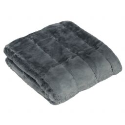 Paoletti Empress Alaskan Faux Fur Throw in Charcoal - Size: 130 cm x 180 cm - thumbnail 2