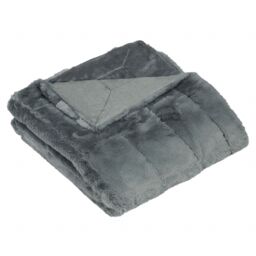 Paoletti Empress Alaskan Faux Fur Throw in Charcoal - Size: 130 cm x 180 cm - thumbnail 3