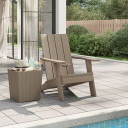 Berkfield Home Garden Adirondack Chair Light Brown 75x88.5x89.5cm Polypropylene - Size: 75x88.5x89.5 cm - thumbnail 1