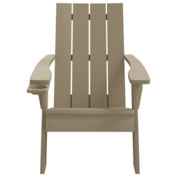 Berkfield Home Garden Adirondack Chair Light Brown 75x88.5x89.5cm Polypropylene - Size: 75x88.5x89.5 cm - thumbnail 3