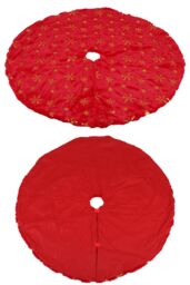 Neel Blue 1M Christmas Large Red & Gold Snowflake Tree Skirt - thumbnail 4