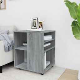 Berkfield Home Rolling Cabinet Grey Sonoma 60x53x72 cm Engineered Wood - Size: 60 x 53 x 72 cm - thumbnail 3