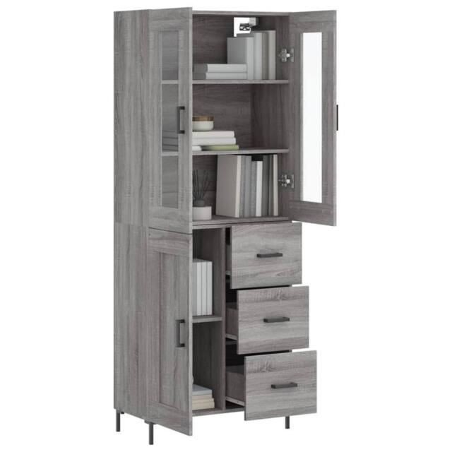 Berkfield Home Highboard Grey Sonoma 69.5x34x180 cm Engineered Wood - image 1