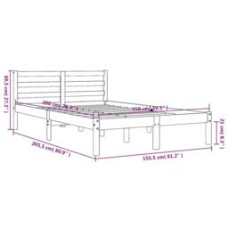 Berkfield Home Bed Frame Frame with Headboard Wax Brown 160x200 cm Solid Wood Pine - Size: King - thumbnail 9