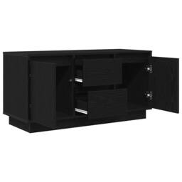 Berkfield Home TV Cabinet with LED Lights Black Oak 100x41x50 cm - Size: 100 x 41 x 50 cm - thumbnail 6