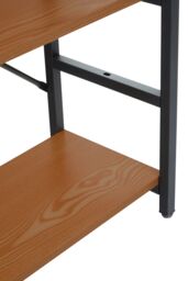 Orsina Luxe Light Yellow 3-Tier Shelf Unit with Black Metal Frame, Bookcase For Home Office, Stylish Display Unit in Red - thumbnail 3