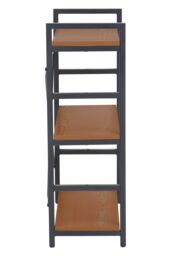 Orsina Luxe Light Yellow 3-Tier Shelf Unit with Black Metal Frame, Bookcase For Home Office, Stylish Display Unit in Red - thumbnail 2
