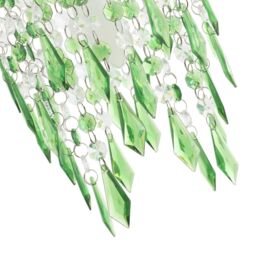 Happy Homewares Modern Waterfall Design Pendant Shade with Acrylic Droplets & Beads in Green - thumbnail 5
