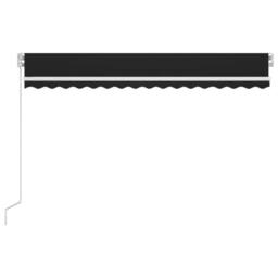 Berkfield Home Manual Retractable Awning with LED 450x350 cm Anthracite in Black - thumbnail 4