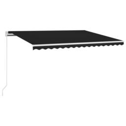 Berkfield Home Manual Retractable Awning with LED 450x350 cm Anthracite in Black - thumbnail 2