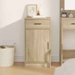 Berkfield Home Sideboard Sonoma Oak 40x41x75 cm Engineered Wood in Beige - Size: 40 x 41 x 75 cm - thumbnail 4