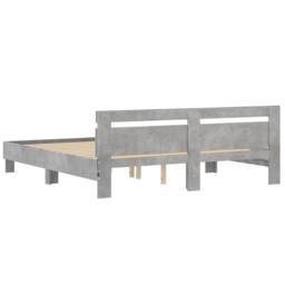 Berkfield Home Bed Frame with LED Frame Concrete Grey 180x200 cm Super King - thumbnail 9