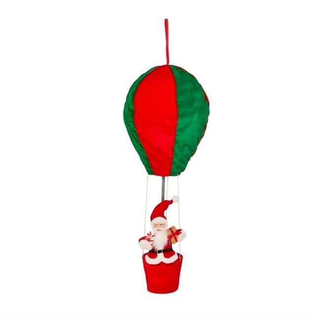 Samuel Alexander 80cm Red & Green Santa's Hot Air Balloon Hanging Decoration - image 1
