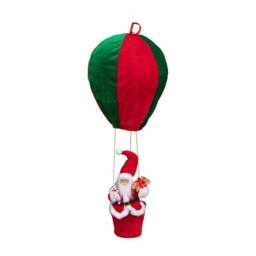 Samuel Alexander 80cm Red & Green Santa's Hot Air Balloon Hanging Decoration - thumbnail 9
