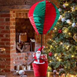 Samuel Alexander 80cm Red & Green Santa's Hot Air Balloon Hanging Decoration - thumbnail 2