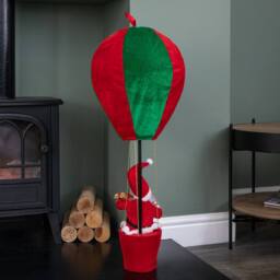 Samuel Alexander 80cm Red & Green Santa's Hot Air Balloon Hanging Decoration - thumbnail 3