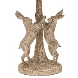 Hill Interiors Marching Hares Stone Wash Table Lamp (UK Plug) in Light Bronze - thumbnail 2