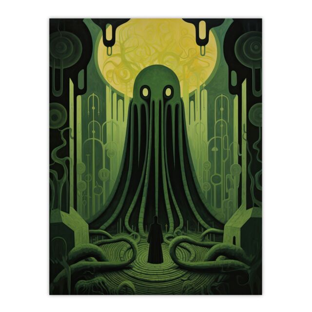 Artery8 The Rise Of Cthulhu H.P. Lovecraft Mythos Horror Madness Artwork Painting Unframed Wall Art Print Poster Home Decor Premium - image 1