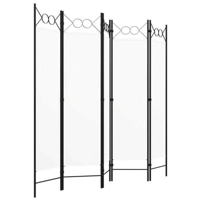 Berkfield Home 5-Panel Room Divider Cream White 200x180 cm - image 1