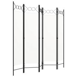 Berkfield Home 5-Panel Room Divider Cream White 200x180 cm