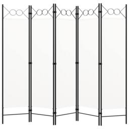 Berkfield Home 5-Panel Room Divider Cream White 200x180 cm - thumbnail 2