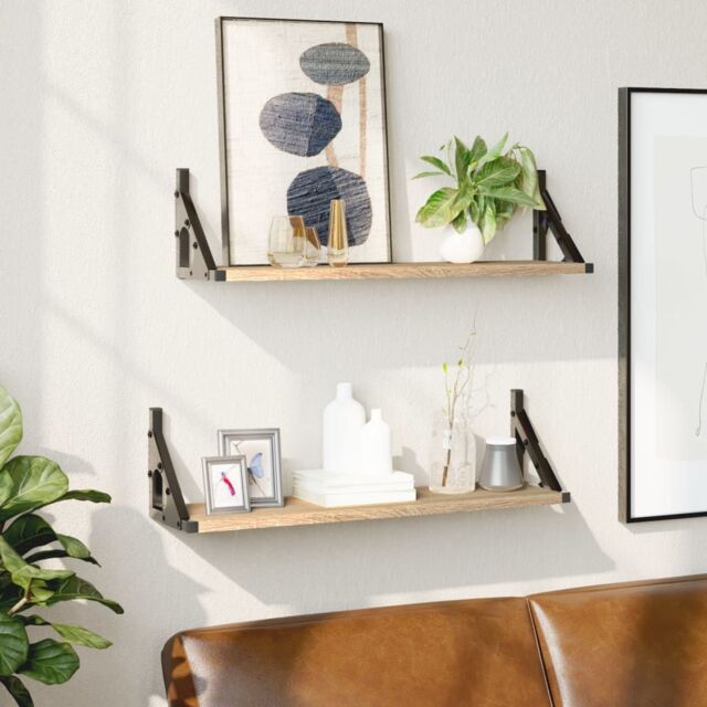 Berkfield Home Wall Shelves 2 pcs Sonoma Oak 60x15x15.5 cm in Brown - image 1
