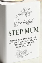 Personalised Memento Company Women's Personalised Floral White Wooden Tea light Holder - thumbnail 3