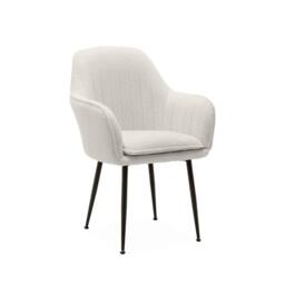 sweeek Boucle fabric accent chair with metal legs in Off-White - thumbnail 2