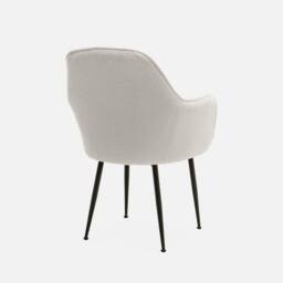 sweeek Boucle Fabric Accent Chair With Metal Legs in White - thumbnail 3