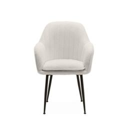 sweeek Boucle fabric accent chair with metal legs in Off-White - thumbnail 7