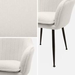 sweeek Boucle fabric accent chair with metal legs in Off-White - thumbnail 6