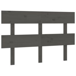 Berkfield Home Bed Headboard Grey 124x3x81 cm Solid Wood Pine - Size: 124 x 3 x 81 cm - thumbnail 2