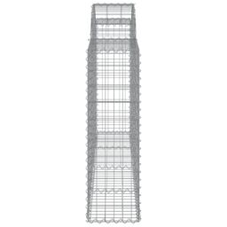 Berkfield Home Arched Gabion Baskets 2 pcs 200x30x100/120 cm Galvanised Iron in Silver - thumbnail 5