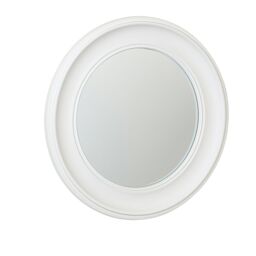Melody Maison Round Vintage White Wall Mirror 60cm X 60cm - Size: 60 cm X 60 cm