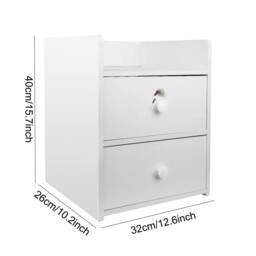 Ventryn Wooden Bedside Cabinet with 3 Drawers, Nightstand Storage Side in White - thumbnail 2