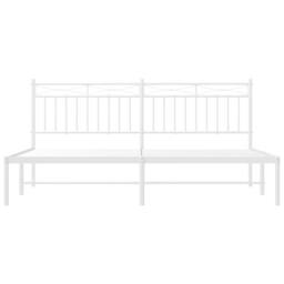 Berkfield Home Metal Bed Frame with Headboard White 183x213 cm - thumbnail 6