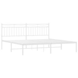 Berkfield Home Metal Bed Frame with Headboard White 183x213 cm - thumbnail 5