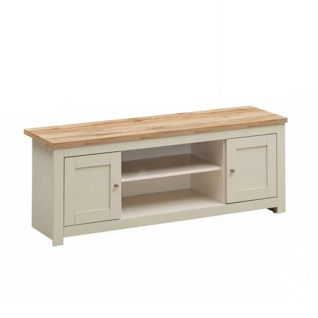 EONLION Cream 2-TV Unit Modern Cabinet Stand - Size: 100 cm - image 1