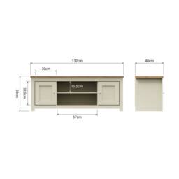 EONLION Cream 2-TV Unit Modern Cabinet Stand - Size: 100 cm - thumbnail 2