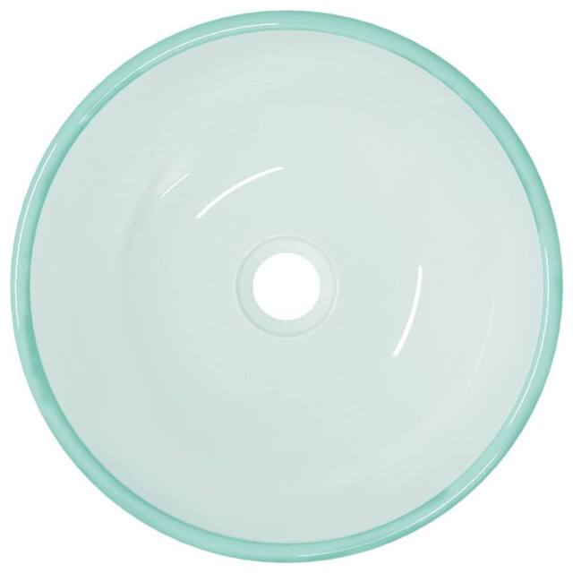 Berkfield Home Modern Basin Tempered Glass 35x12 cm Frosted in Aqua - image 1