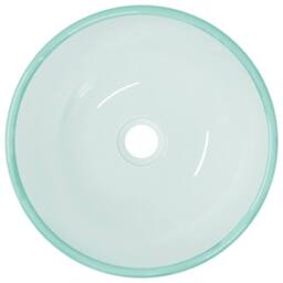 Berkfield Home Modern Basin Tempered Glass 35x12 cm Frosted in Aqua