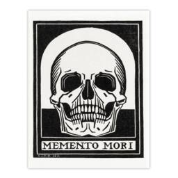 Artery8 Julie de Graag Framed Wall Art Memento Mori Skull Black & White - Size: A4 - thumbnail 3