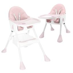 NESTLUNE Pink Foldable Baby High Chair Detachable Tray - thumbnail 1