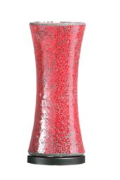 Orsina Mosaic Red Glass Lamp, Artistic Glass Lamp, Accent Table Light, Modern Light Fixture, LED Bedside Lamp