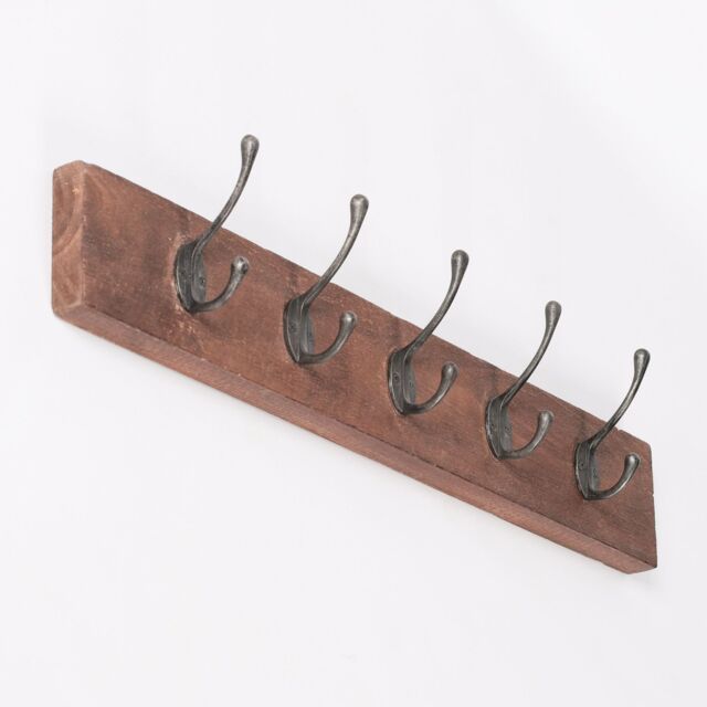 Glasstone 5 Hook 70cm Wooden Coat Hanger in Brown - image 1