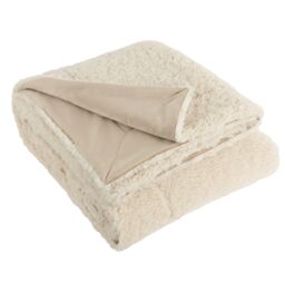 Yard Olann Faux Shearling Throw in Natural - Size: 130 cm x 180 cm - thumbnail 5