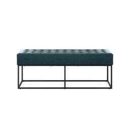Lemon Pavilion Furniture Boden Bench - Chenille/Metal - L41 x W120 x H46 cm in Yellow - Size: 1 Pack